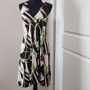Misa Los Angeles Green Sheath V-Neck Dress